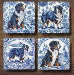 Berner Sennen Delfts Blauw onderzetters met houder, Ophalen of Verzenden, Nieuw, Glas of Kopje