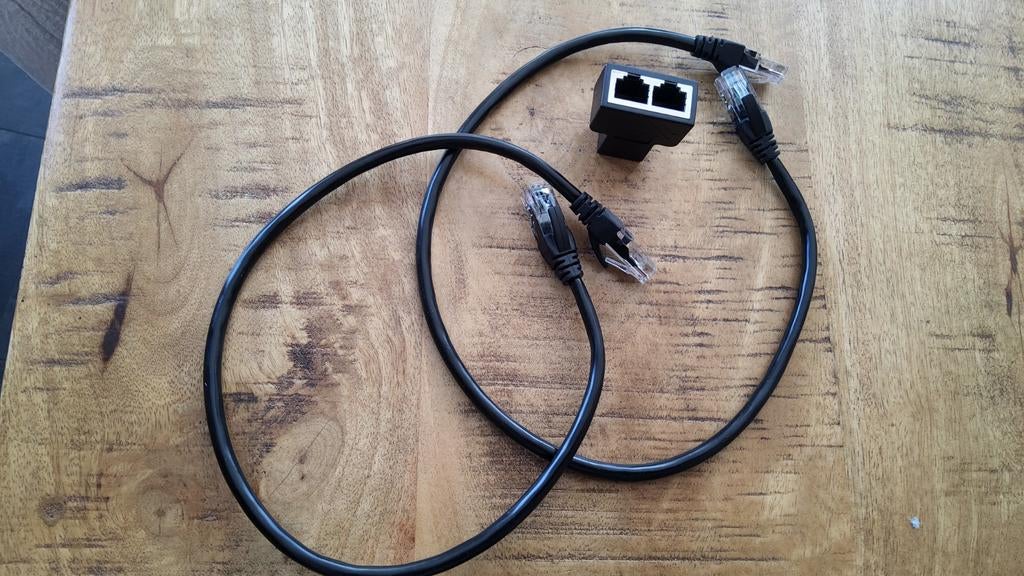 Ethernet kabel met splitter, Ophalen of Verzenden, Zo goed als nieuw