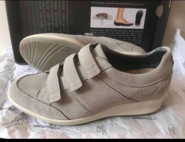Xsensible  Comfortabel Suede Klittenband Schoenen Mt 40 K, Schoenen met lage hakken, Beige, Ophalen of Verzenden, Zo goed als nieuw