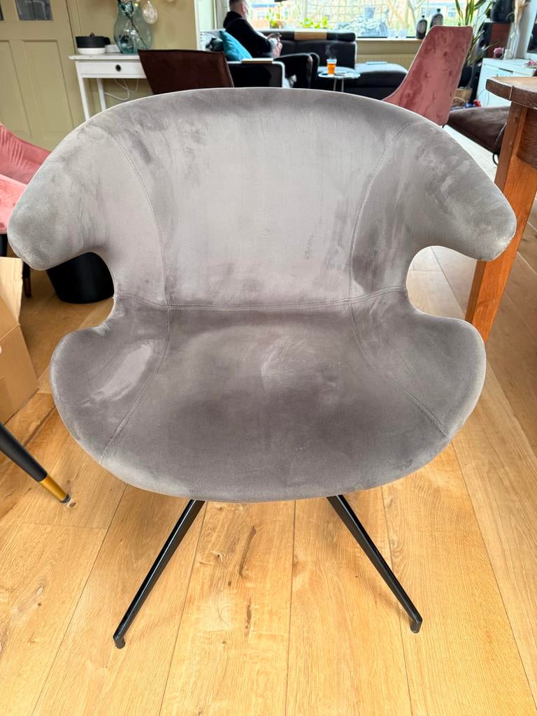 Set van 2 Zuiver Mia eetkamerstoelen Grijs, Ophalen, Gebruikt, Twee, Stof