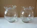 2 glazen bol vazen, Huis en Inrichting, Woonaccessoires | Vazen, Overige kleuren, Ophalen of Verzenden, Minder dan 50 cm, Glas