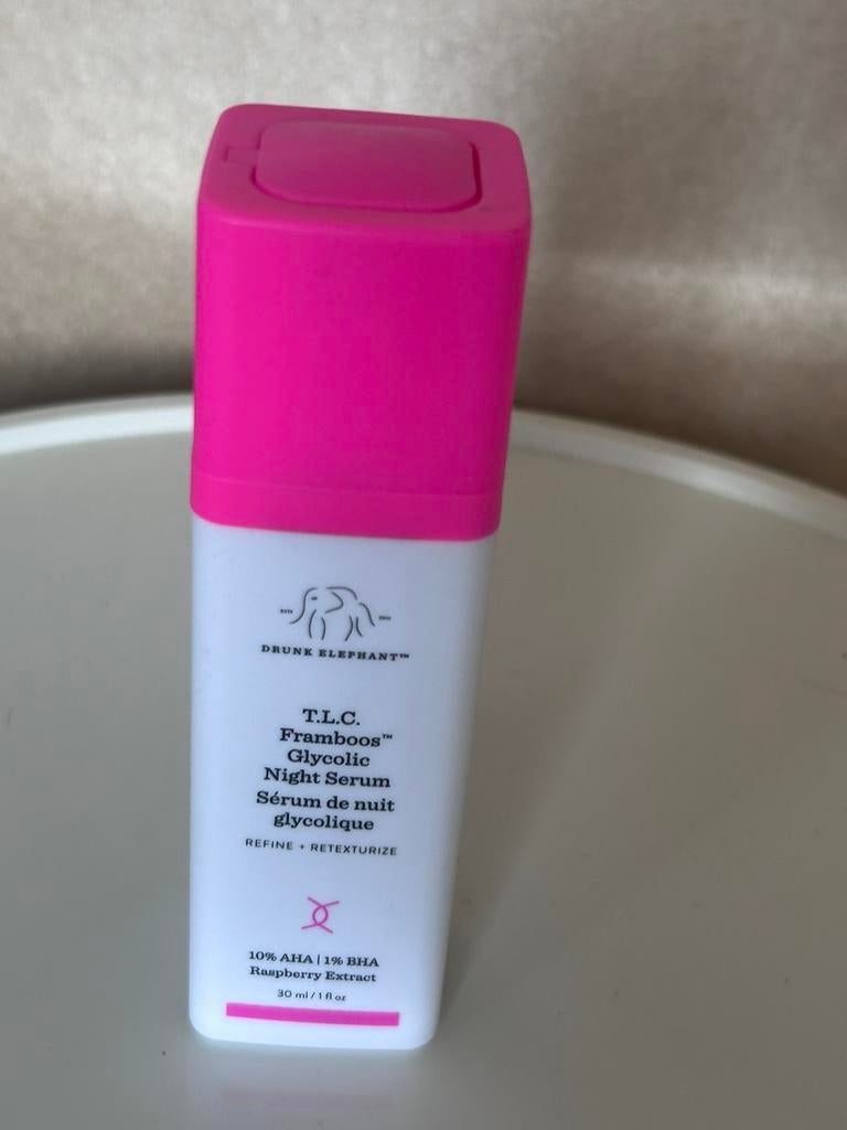 Drunk Elephant T.L.C. Framboos Glycolic Night Serum – nieuw, Ophalen of Verzenden, Nieuw, Gehele gezicht