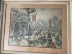 Anton Pieck Prent 'De Solliciteur' in lijst, Antiek en Kunst, Kunst | Schilderijen | Klassiek, Ophalen