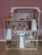 Houten poppenhuis Petit Amélie met meubels en poppetjes, Ophalen