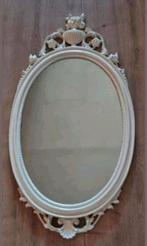 Brocante spiegel Barok shabby chic ovale kuifspiegel, Ophalen, Ovaal