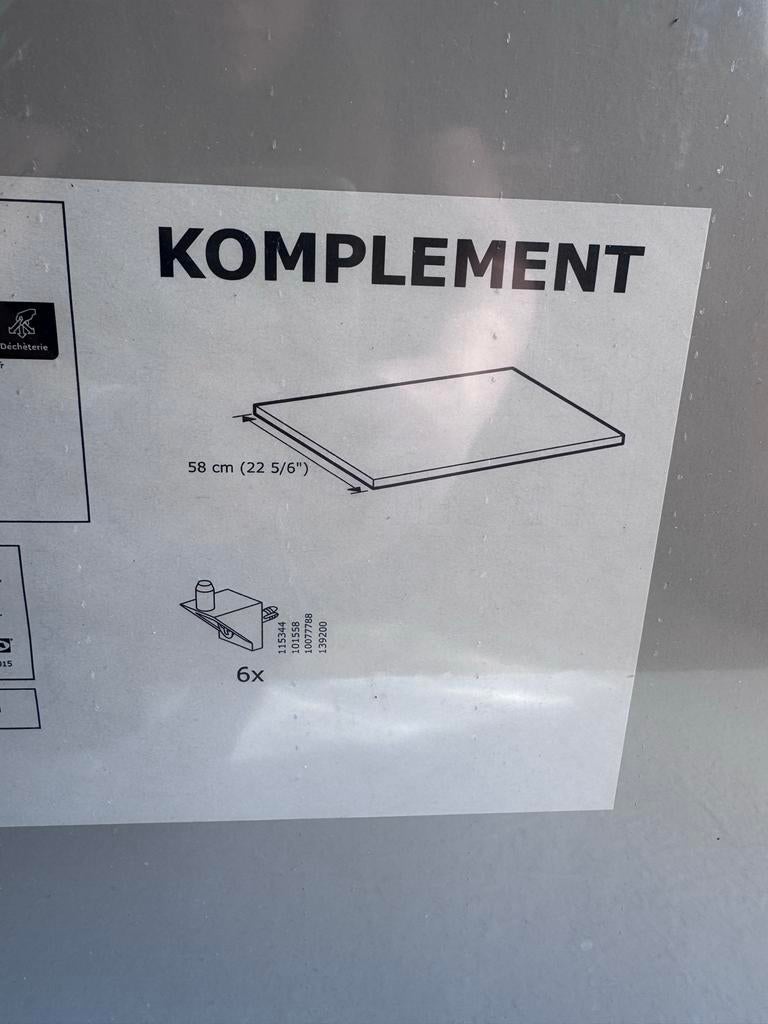 Ikea Komplement Pax kast plank beige 100x58cm, Met plank(en), Gebruikt, Overige houtsoorten, 50 tot 75 cm