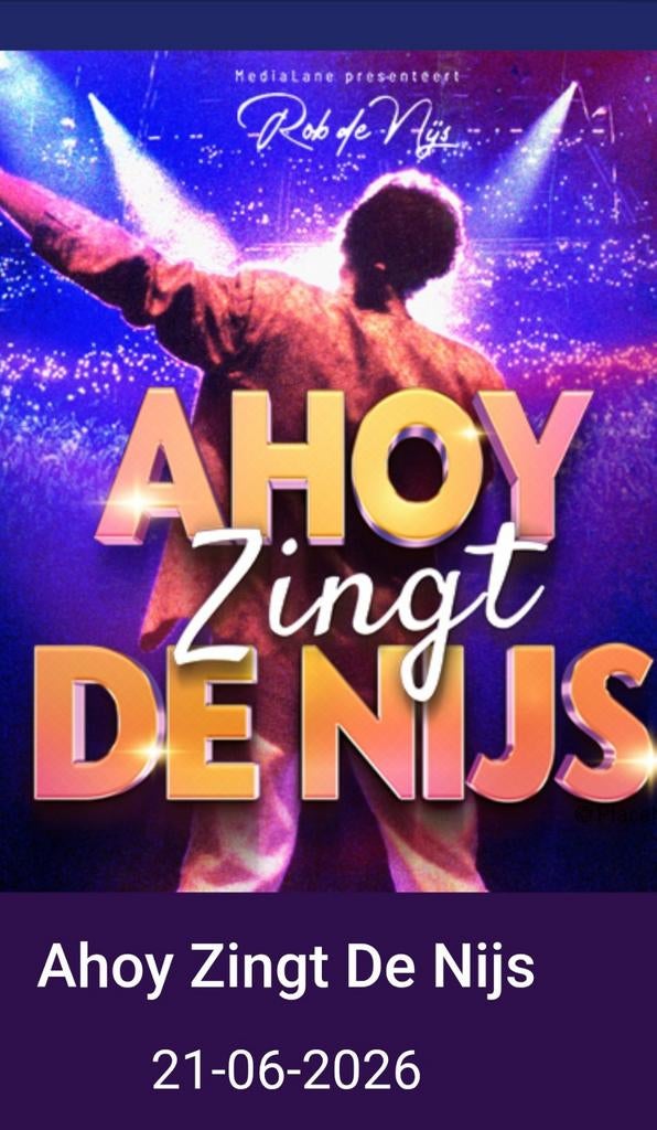 2 kaarten voor Ahoy zingt de Nijs, 21 juni, Tickets en Kaartjes, Twee personen