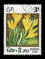 postzegel 893 Laos bloemen Krokus, Ophalen of Verzenden, Gestempeld, Zuidoost-Azië
