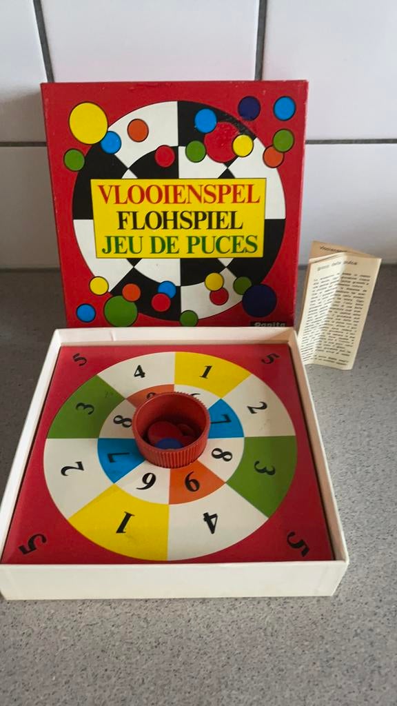 Vintage Papita vlooienspel vintage oud, Ophalen of Verzenden, Zo goed als nieuw