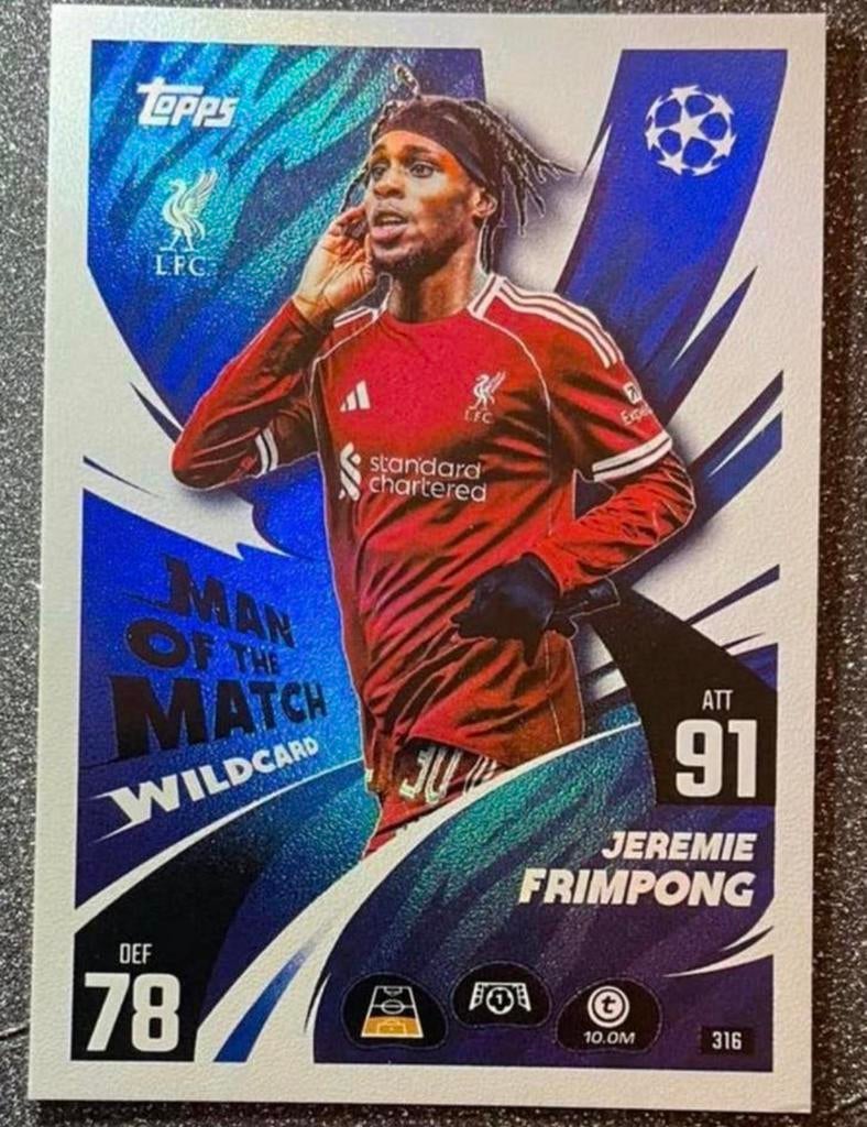 Topps MA 25/26    MotM WILDCARD    FRIMPONG    LIVERPOOL FC, Verzenden, Zo goed als nieuw, Plaatje