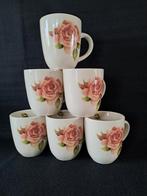 6 Grote mokken Jet  'a rose is a rose', Ophalen of Verzenden