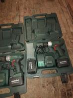Metabo Schroefmachine Set - 2 Machines, 4 Accu's, Gebruikt, Variabele snelheid, Ophalen of Verzenden, Boor- en Schroefmachine