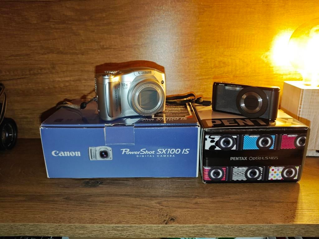 Pentax Optio LS 465 en Canon PowerShot SX100 IS, Ophalen of Verzenden, Zo goed als nieuw, Compact, Pentax