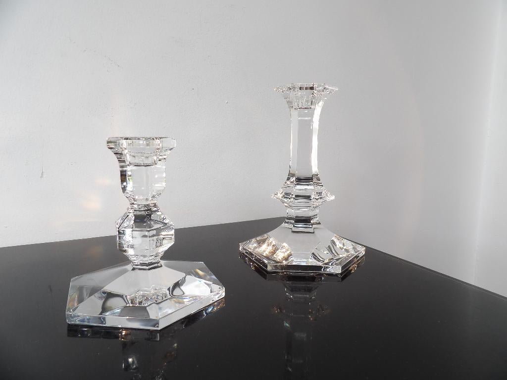 Val st Lambert Kandelaars, Kristal, Antiek en Kunst, Ophalen of Verzenden, Kristal