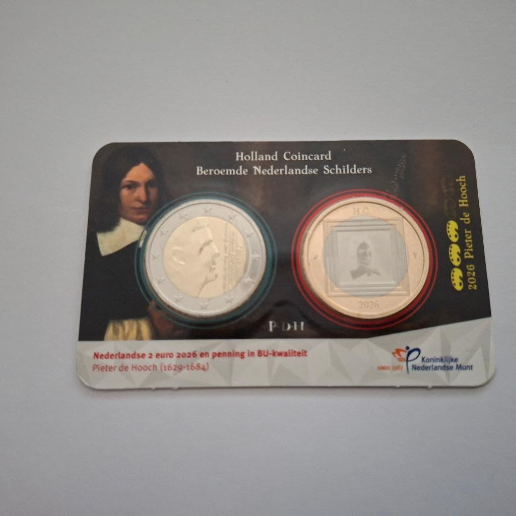 Holland Coincard Pieter de Hooch 2026, Ophalen of Verzenden, Koningin Beatrix, Euro's
