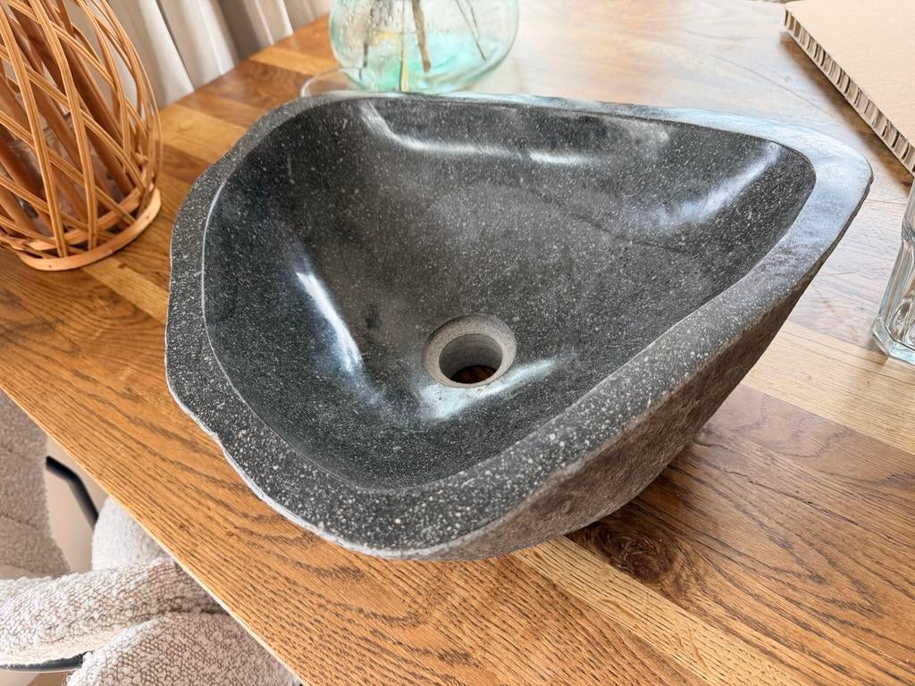 Differnz Lombok Waskom Natuursteen Grijs 40x50cm, Ophalen, Nieuw, Steen, Wastafel