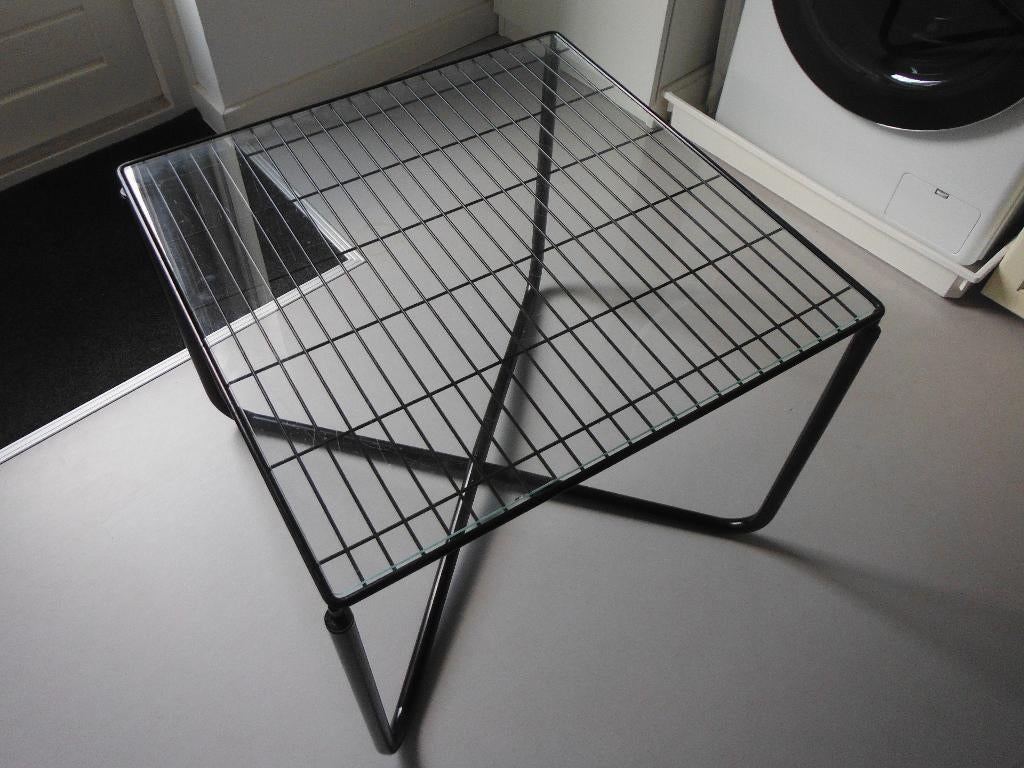 1980 vintage tafel Jarpen door Niels Gammelgaard voor IKEA, Huis en Inrichting, 50 tot 100 cm, Vierkant, Zo goed als nieuw, Glas