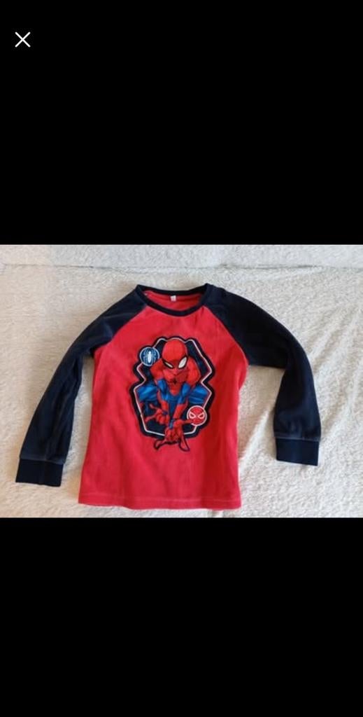 Spiderman en Super Mario pyjama maat 116, Ophalen, Jongen, Nacht- of Onderkleding