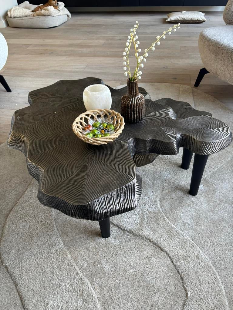 ULAN Fingerprint salontafel SET, Huis en Inrichting, Tafels | Salontafels, Ophalen, 100 tot 150 cm, 50 tot 100 cm, Zo goed als nieuw