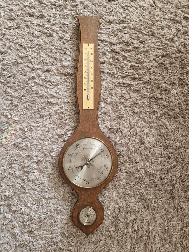 Vintage Weerstation met Barometer, Thermometer en Hygrometer, Audio, Tv en Foto, Weerstations en Barometers, Gebruikt, Weerstation
