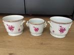 Drie grote Herend Hungary Apponyi purple potten, Ophalen of Verzenden