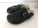 Sacha gevoerde clogs zwart leer maat 39, Verzenden, Zwart, Sandalen of Muiltjes, Zo goed als nieuw