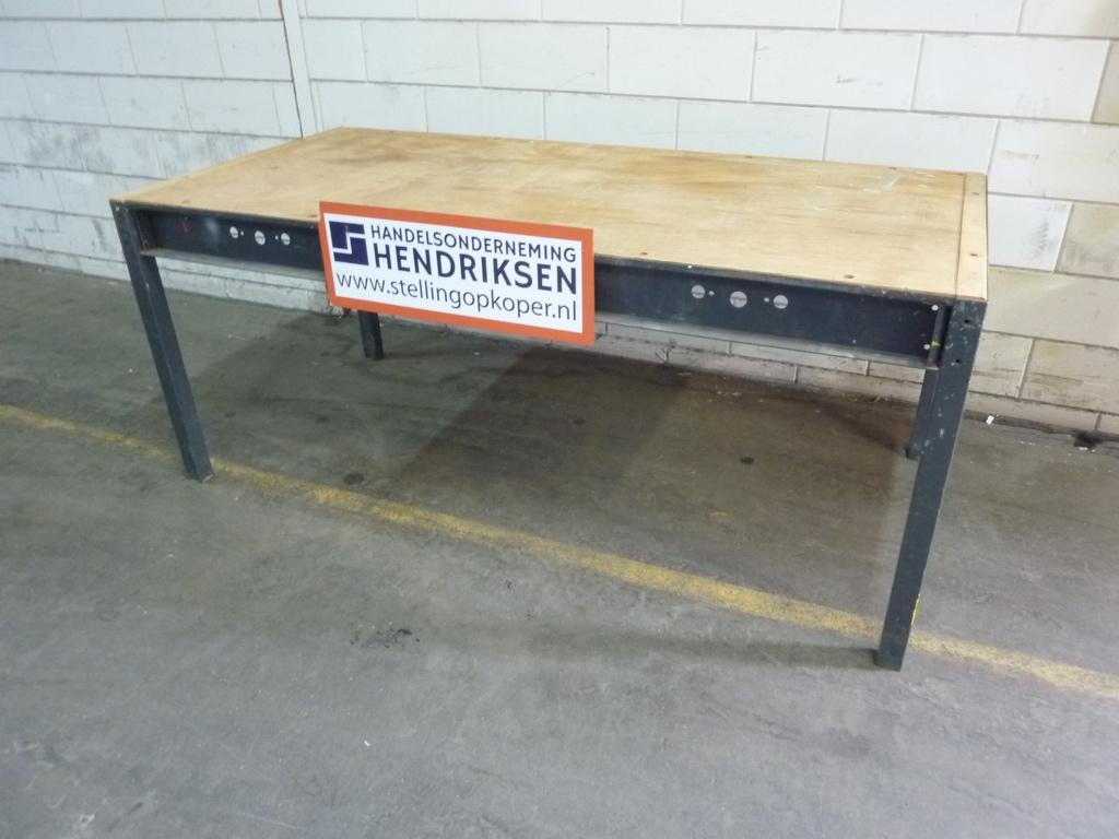2 x Gebruikte werkbank / werktafel / inpaktafel 190x90x80cm, Gebruikt, Handelsonderneming Hendriksen, Bankschroef, Ophalen of Verzenden