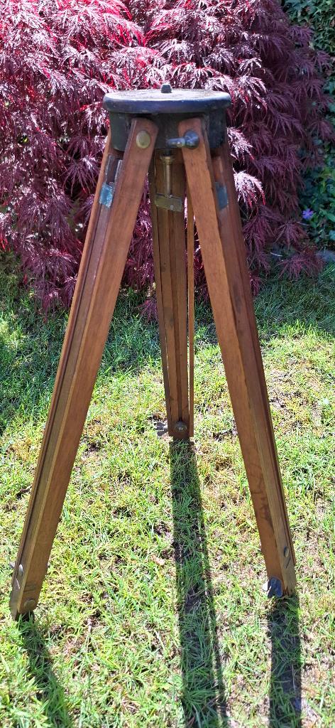 Vintage houten statief - tripod - driepoot, Ophalen of Verzenden, Gebruikt, Minder dan 150 cm, Driepoot