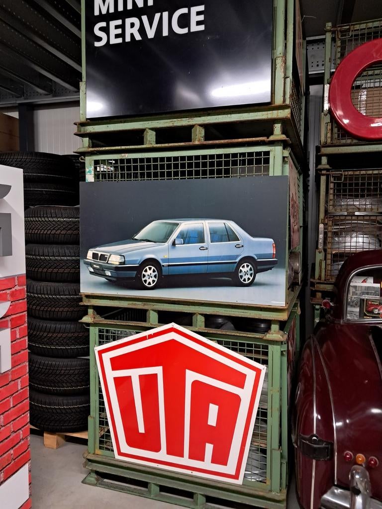 Mooi dubbelzijdig UTA bord aluminium +/- 95cm Reclame, Ophalen, Reclamebord, Eu, Eu