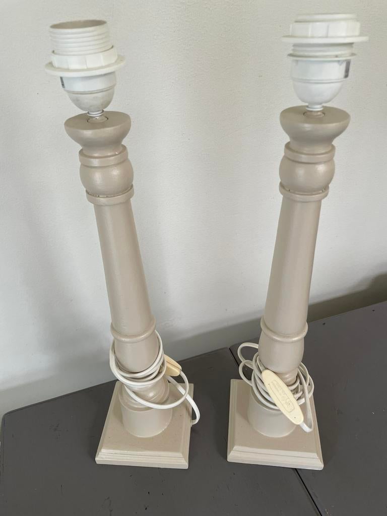 2 lamp voeten, Huis en Inrichting, Lampen | Tafellampen, Ophalen, Gebruikt, Beige, Minder dan 50 cm