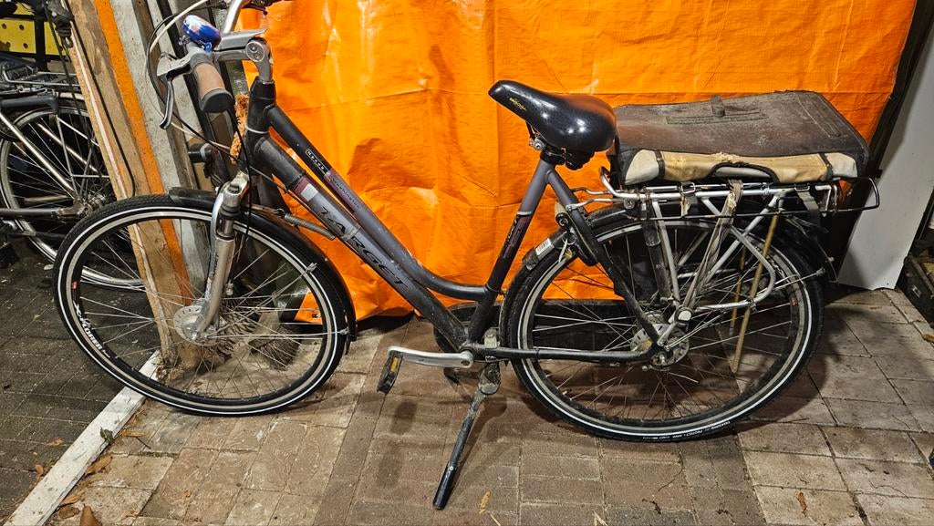 Damesfiets Gazelle Chamonix met fietstassen, Terugtraprem, Gebruikt, Versnellingen, Ophalen of Verzenden