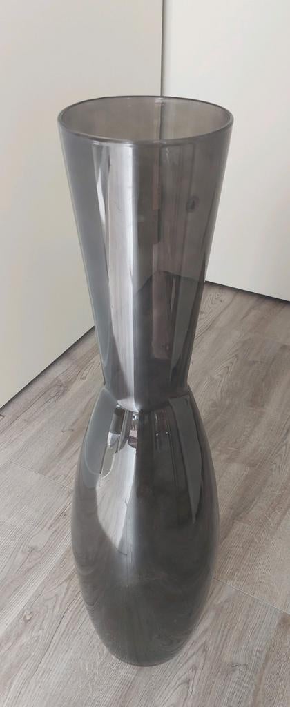Vaas, glas, antraciet kleurig, Huis en Inrichting, Woonaccessoires | Vazen, Ophalen, Overige kleuren, 75 cm of meer, Glas