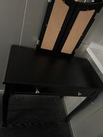Zwarte kaptafel met spiegel en lade, Huis en Inrichting, Tafels | Kaptafels, Zo goed als nieuw, Minder dan 100 cm, Hout, 50 tot 100 cm