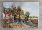 Schilderij # paard en wagen door de rivier, Ophalen of Verzenden