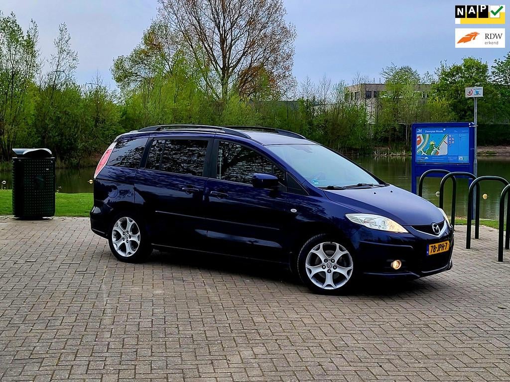 Mazda 5 2.0 GT-L / Airco / Leer / Nieuwe Apk / 7 persoons /, Auto's, Mazda, Gebruikt, Blauw, 7 stoelen, Handgeschakeld