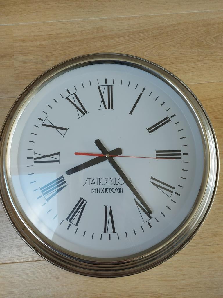 Stationsklok groot 50 cm, Huis en Inrichting, Woonaccessoires | Klokken, Ophalen of Verzenden, Zo goed als nieuw, Wandklok