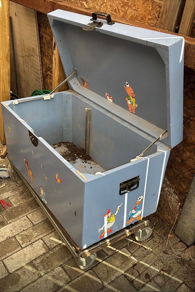 Vintage houten speelgoedkist, Ophalen, Minder dan 50 cm, Gebruikt, 50 tot 100 cm