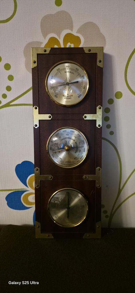 barometer, thermometer en hygrometer in een houten frame., Ophalen of Verzenden