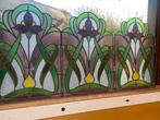 4 glasraampjes bloemmotief art nouveau, Ophalen of Verzenden