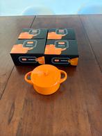 5 Berndes Keramieken Pannetjes + Deksel - Oranje, Ophalen of Verzenden, Gebruikt, Overige materialen, Overige typen
