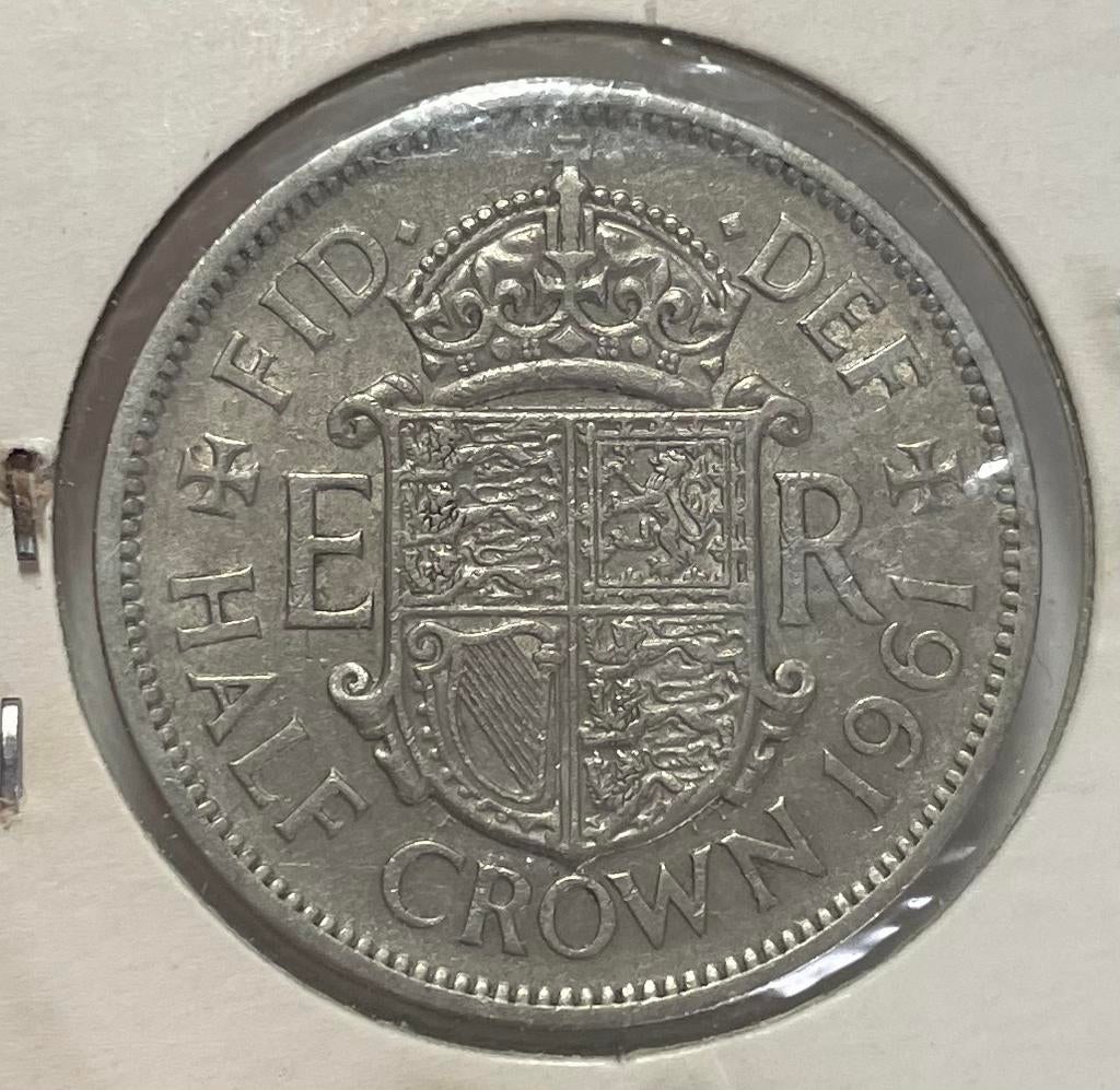 Half crown Engeland 1961, Ophalen of Verzenden, Overige landen