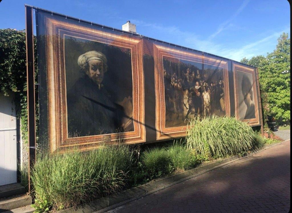 Doeken voor straatversiering.  Gereserveerd, Ophalen, Zo goed als nieuw