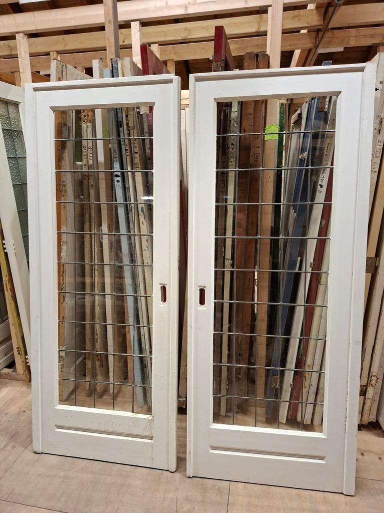 Ensuite schuifdeuren met glas in lood, Ophalen, Gebruikt