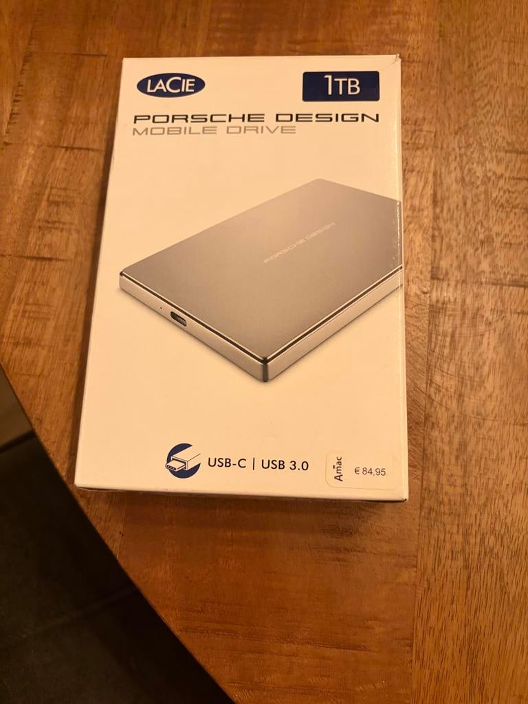 LaCie Porsche Design Mobile Drive 1TB USB-C/USB 3.0, Computers en Software, Harde schijven, Server, HDD, Ophalen of Verzenden