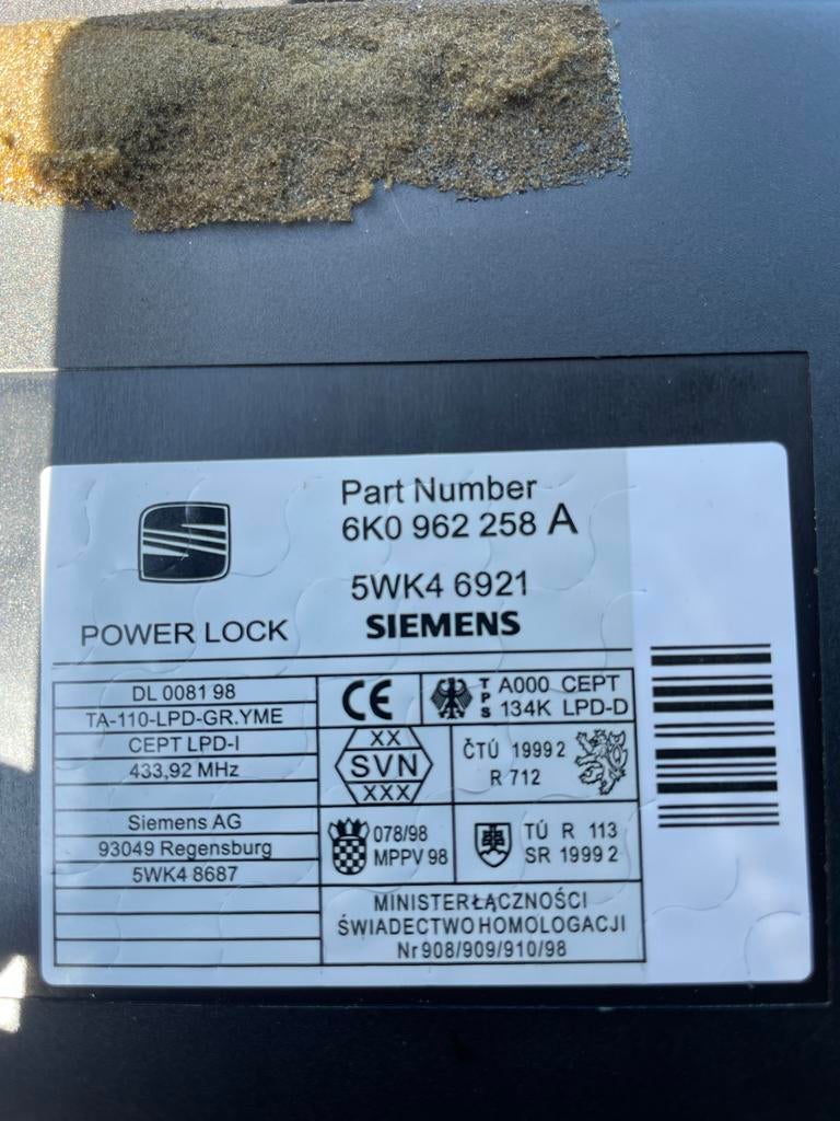 Centrale vergrendeling module Seat, Ophalen of Verzenden, Gebruikt, Overige automerken