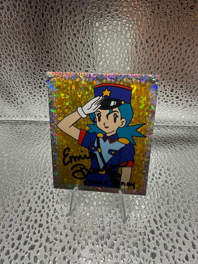 1999 Pokemon Merlin Sticker Officer Jenny Signed Emily Bauer, Verzenden, Zo goed als nieuw