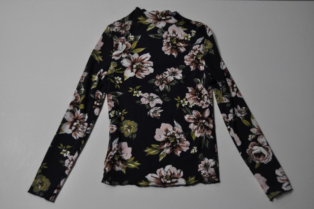 donkerblauw truitje met bloemenprint, Kleding | Dames, Truien en Vesten, Nieuw, Maat 38/40 (M), Blauw, Ophalen of Verzenden