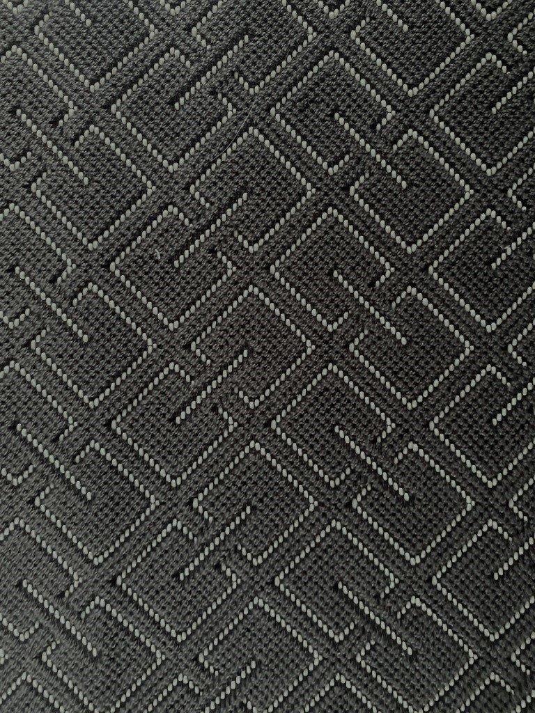 Kvadrat Sahco Grid 010; donkergrijs met patroon; meubelstof, 120 cm of meer, Ophalen of Verzenden, Katoen, Grijs