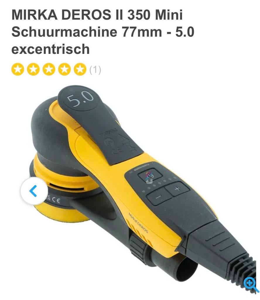 Mirka DEROS II 350 Mini Excentrische Schuurmachine 77mm, Ophalen, Nieuw, Minder dan 600 watt, Excentrische schuurmachine