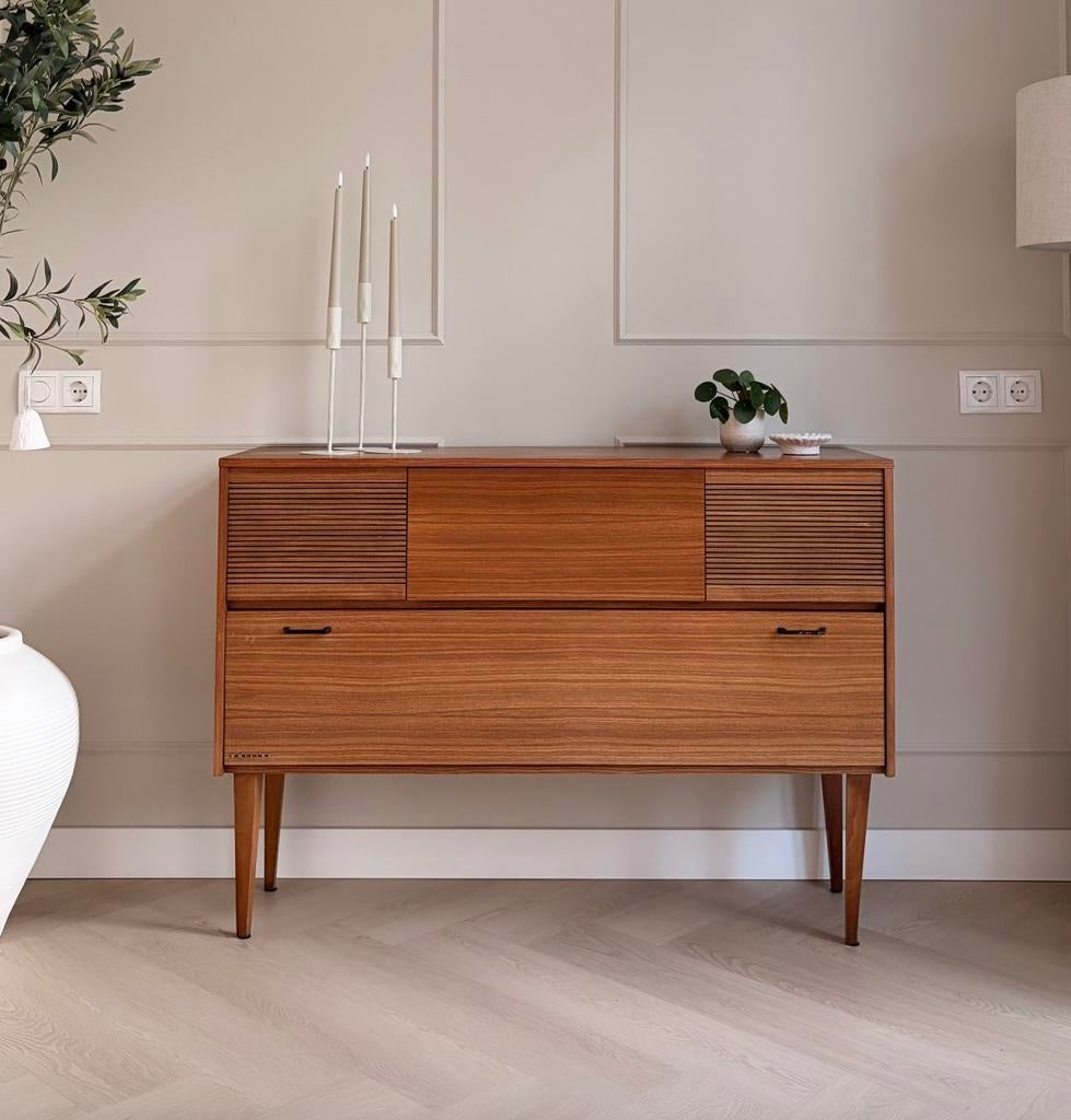 🖤 Vintage dressoir kast audiomeubel platenspelerkast retro, Ophalen, Zo goed als nieuw, 25 tot 50 cm